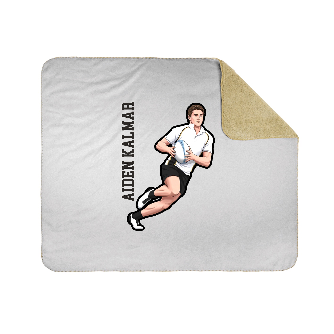 Throw Blanket — Name Vertical in White