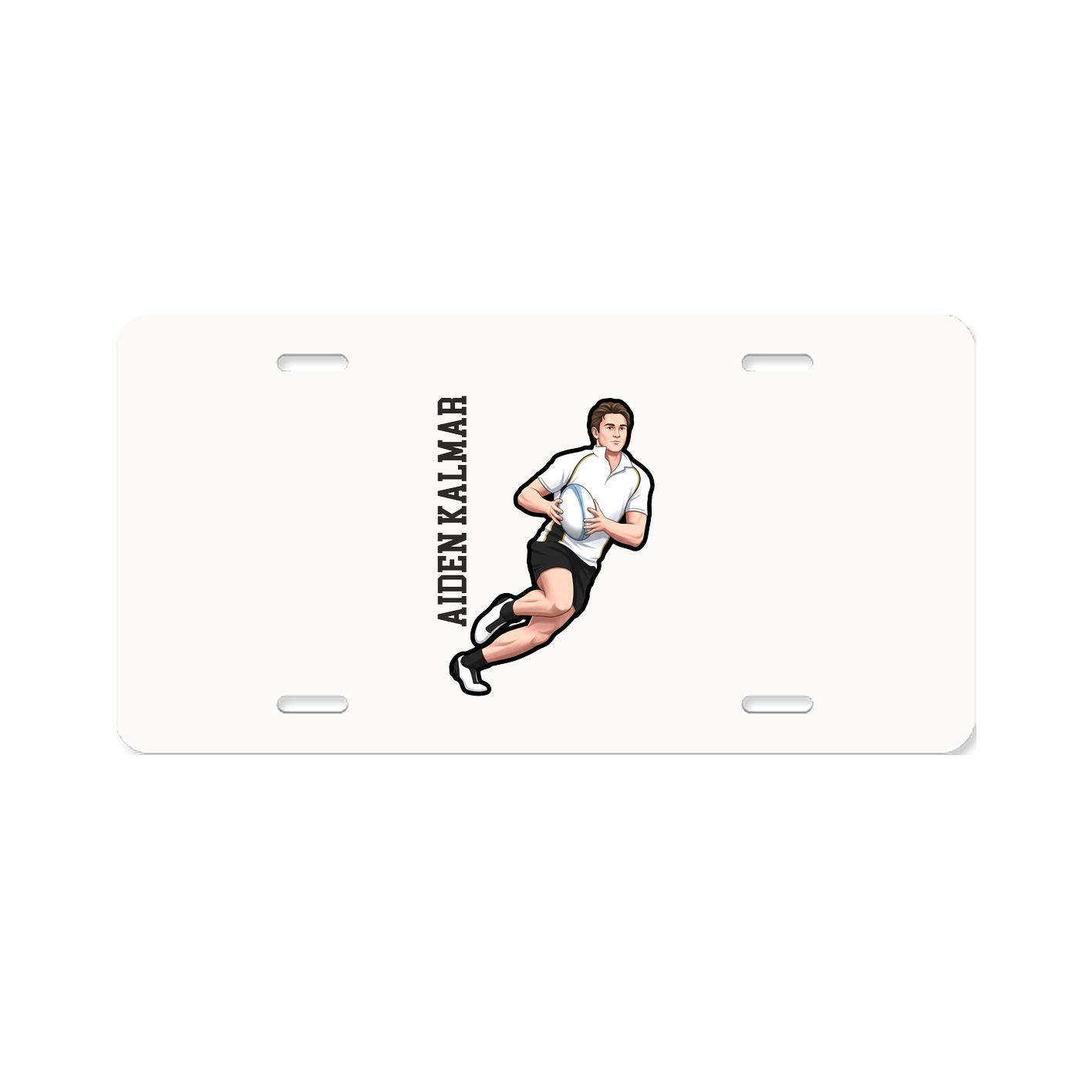 License Plate — Name Vertical in Classic