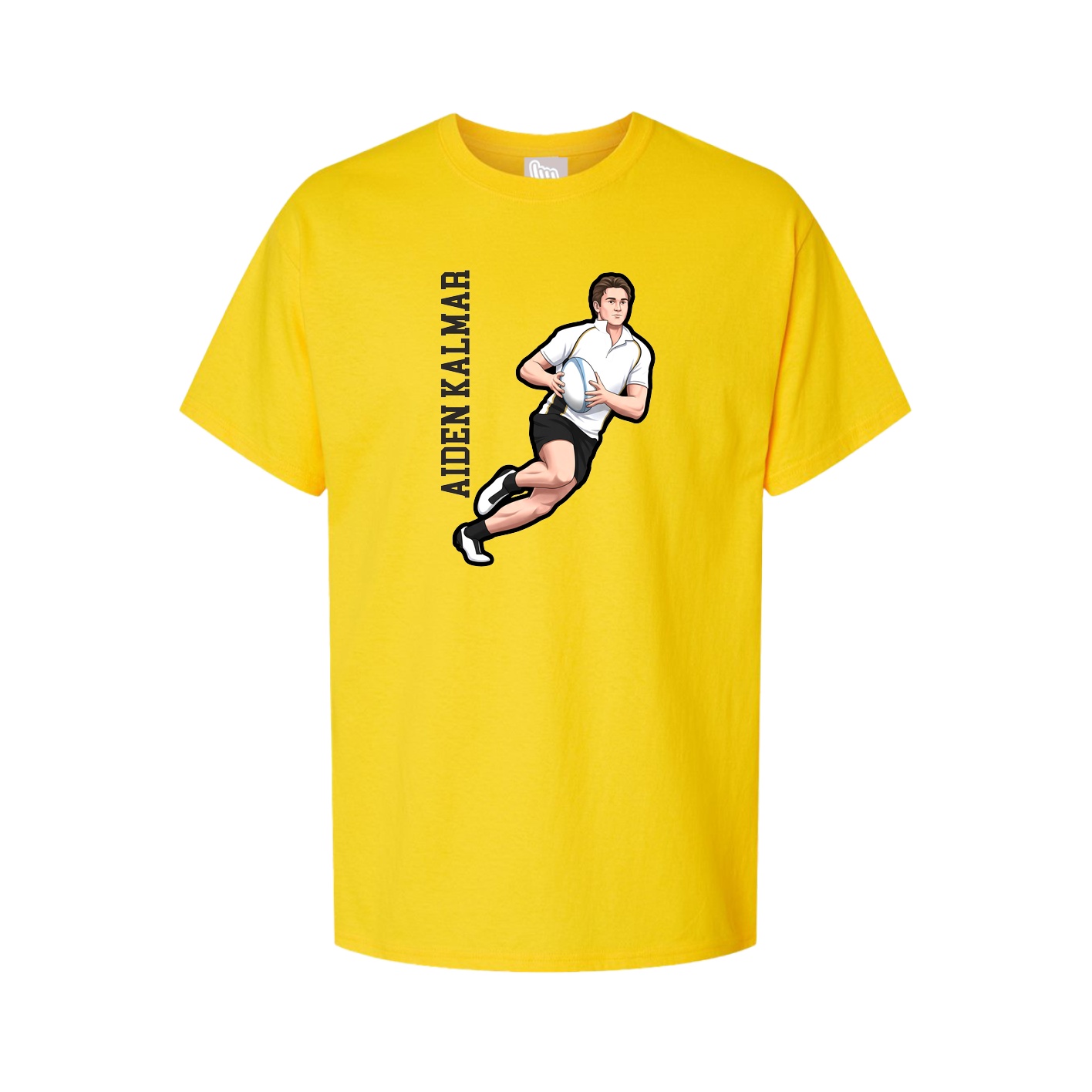 Youth Tee — Name Vertical in Gold