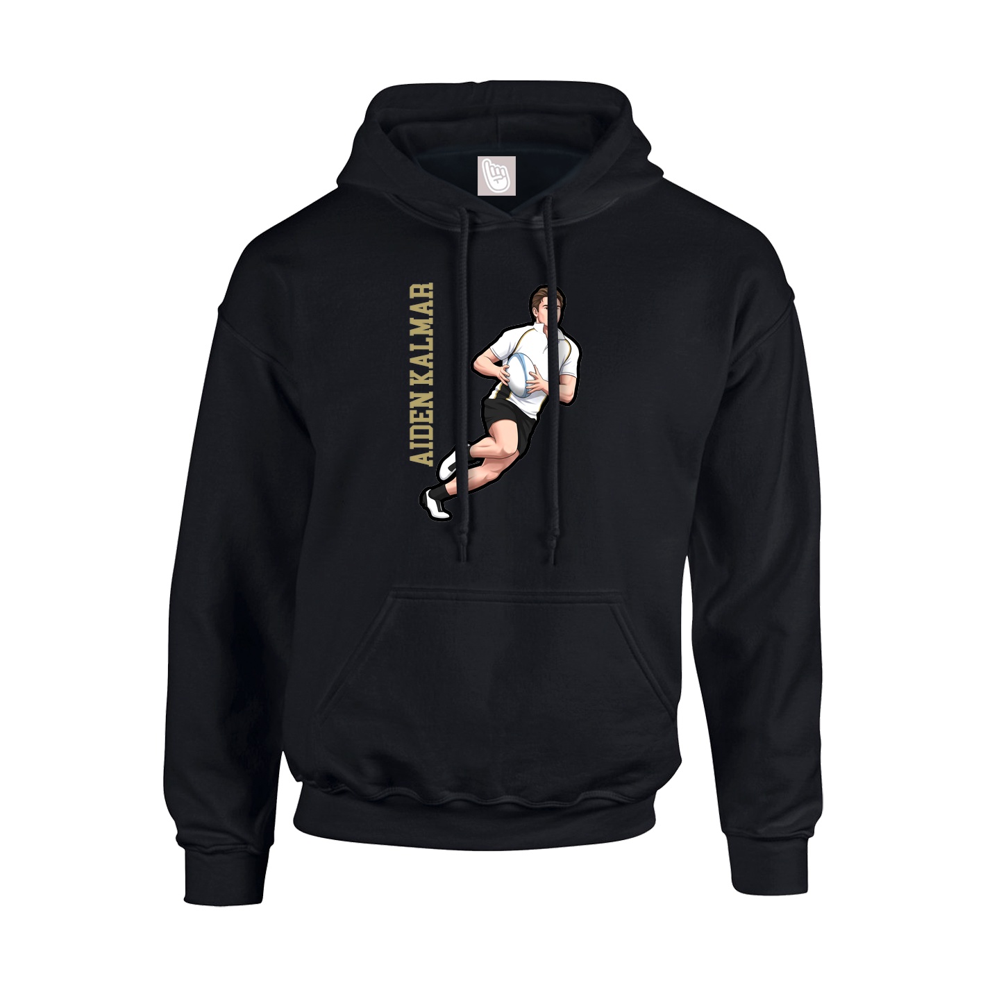 Hoodie — Name Vertical in Black