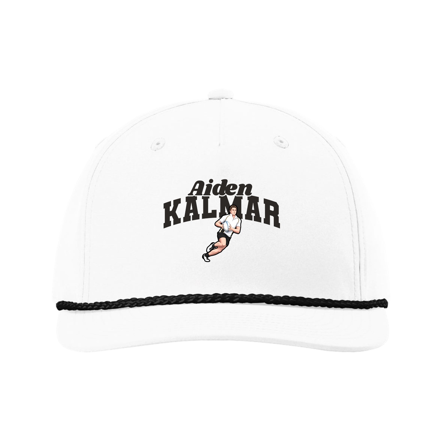 Five-Panel Classic Rope Cap — Signature Arch in White