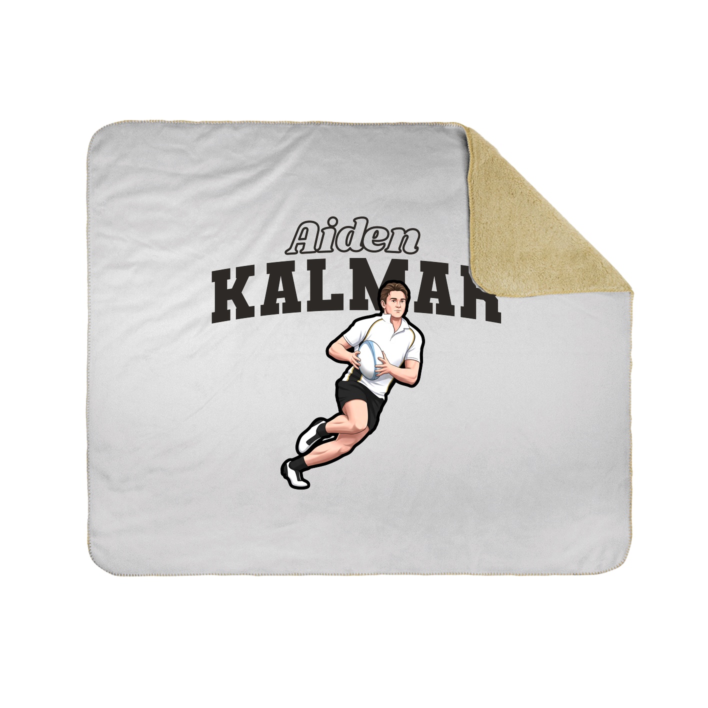 Throw Blanket — Name Arch in White