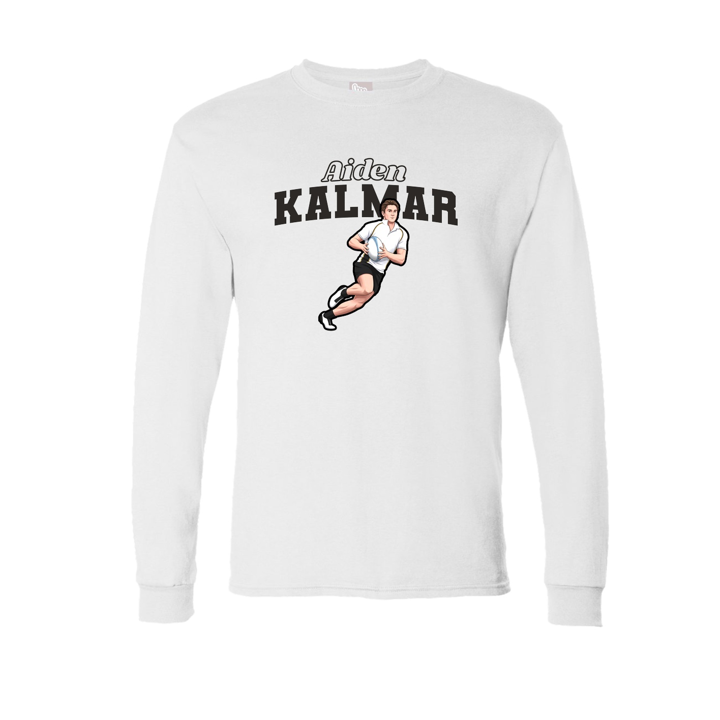 Long Sleeve Tee — Name Arch in White