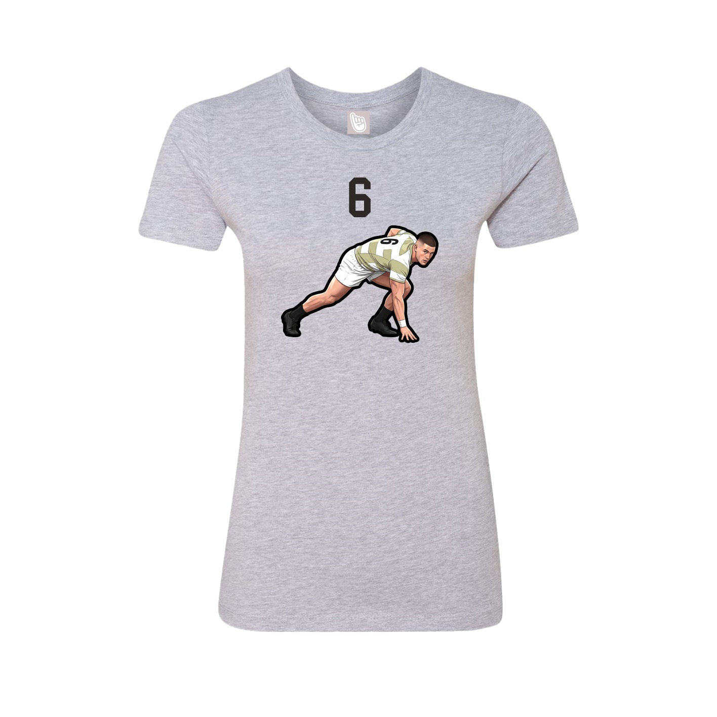 Fitted Women's Tee — Number Top in Grey