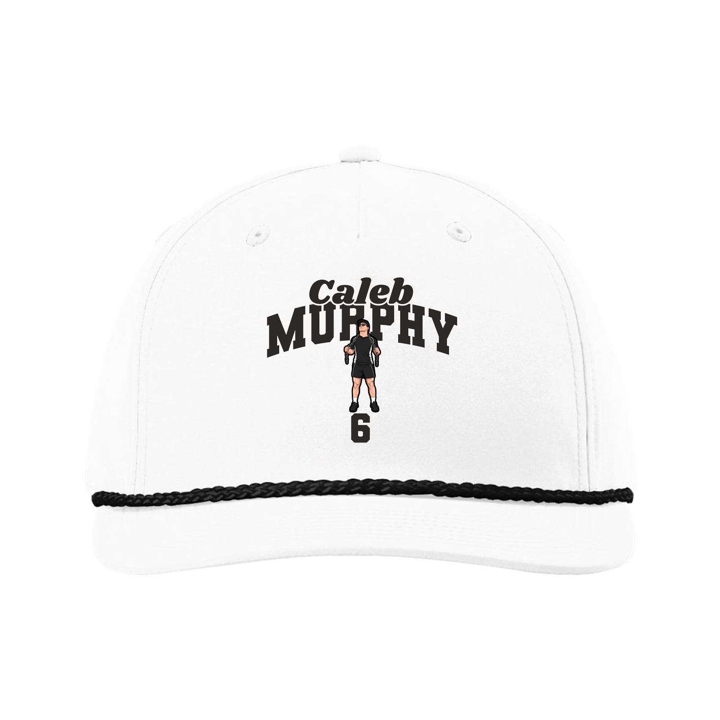 Five-Panel Classic Rope Cap — Signature Arch in White
