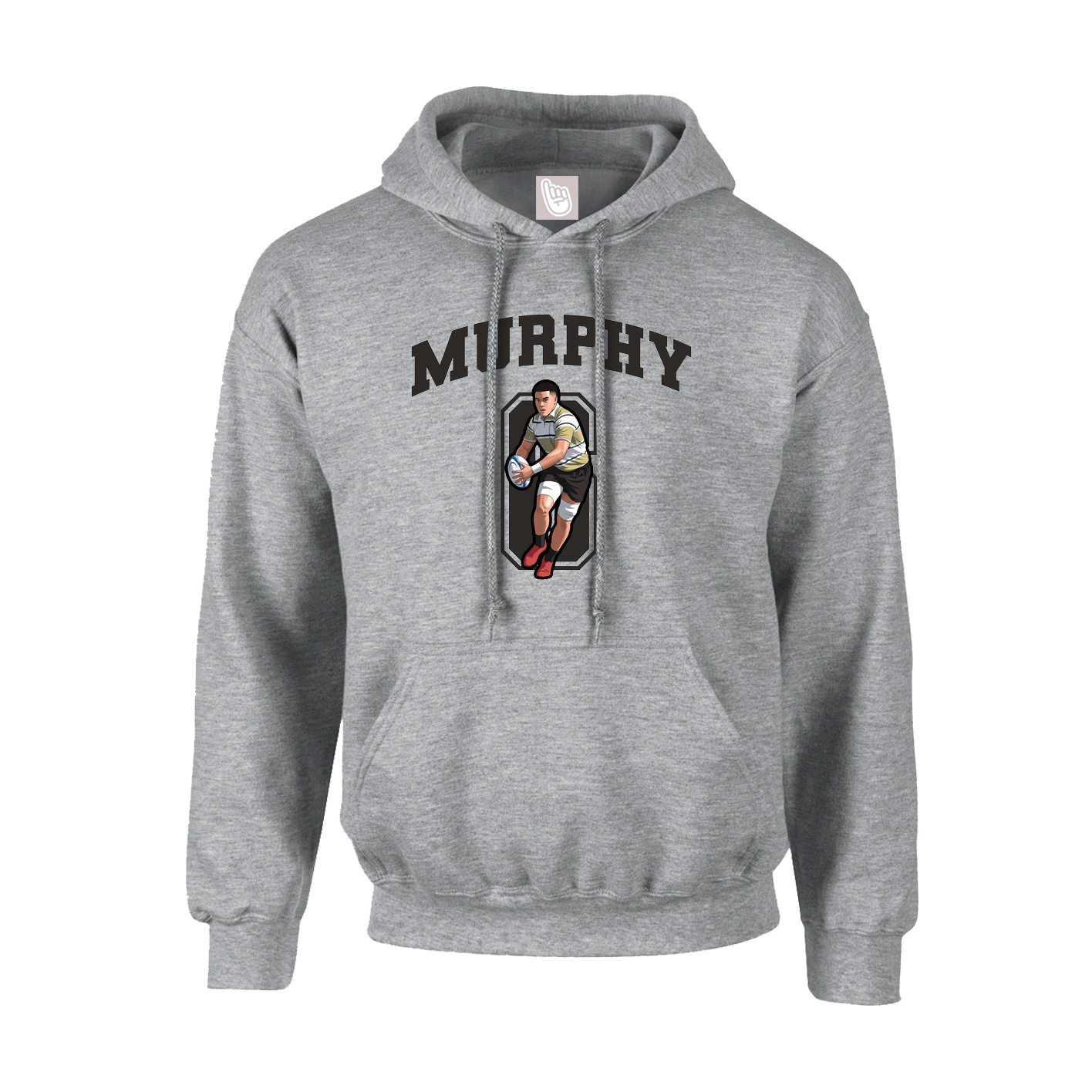 Youth Hoodie — Number in Grey