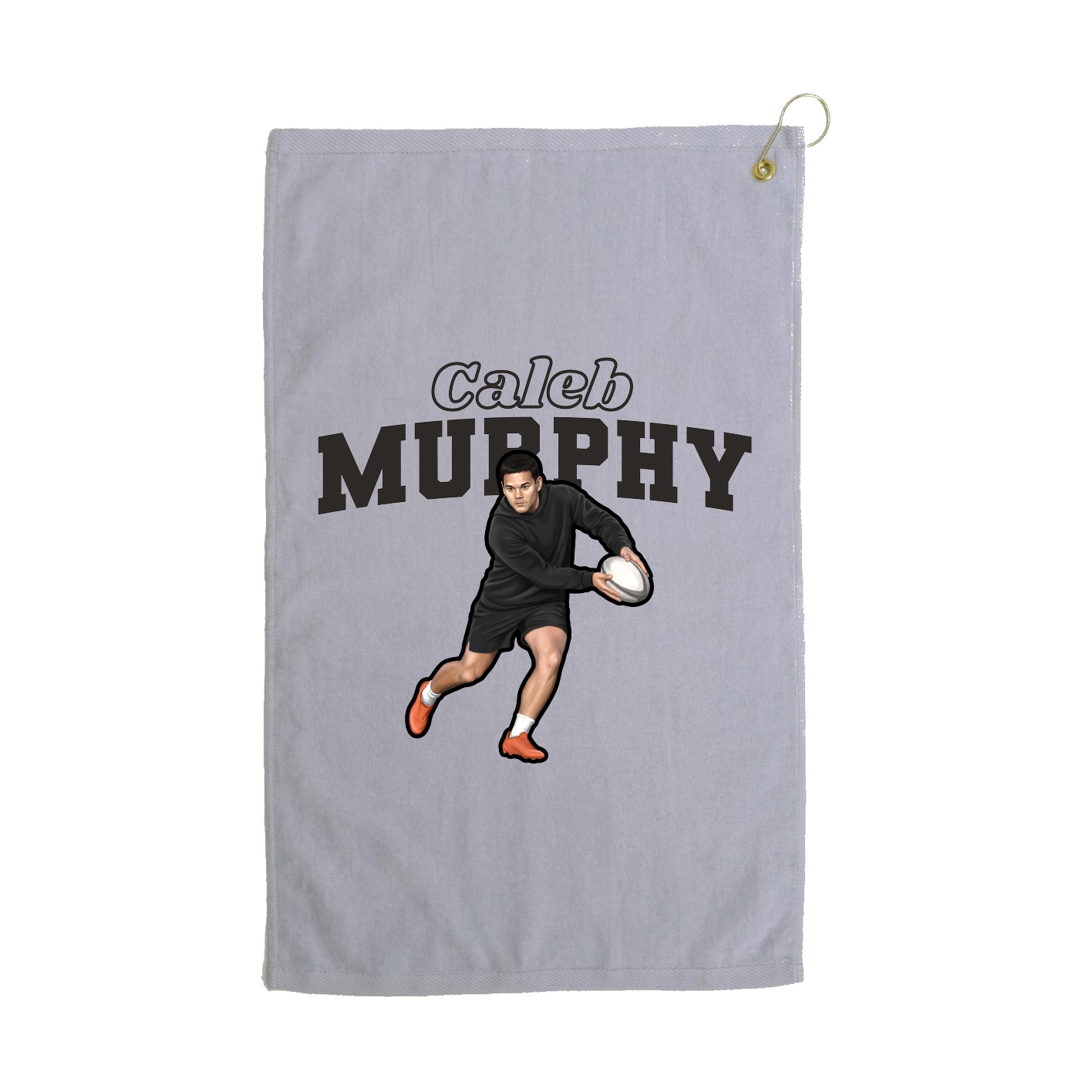Golf Towel — Name Arch in Grey
