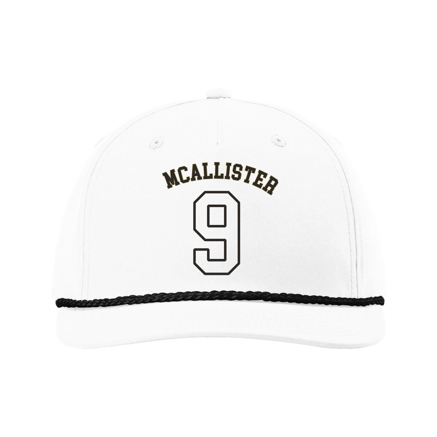 Five-Panel Classic Rope Cap — Shirsey Arch in White