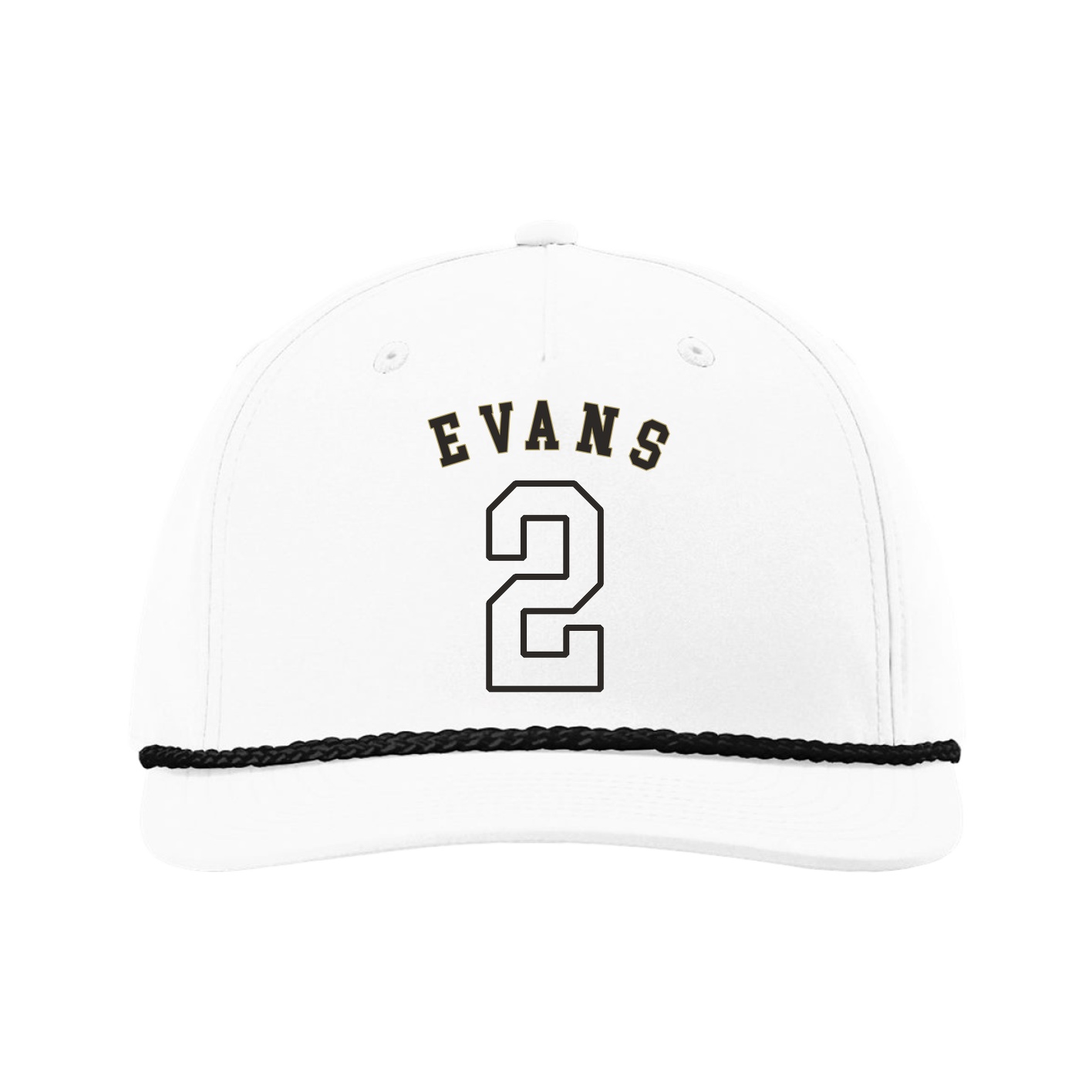 Five-Panel Classic Rope Cap — Shirsey Arch in White