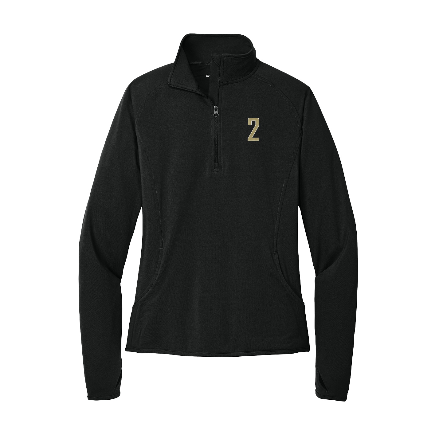 Women's Q-Zip Pullover — Front Shirsy in Black