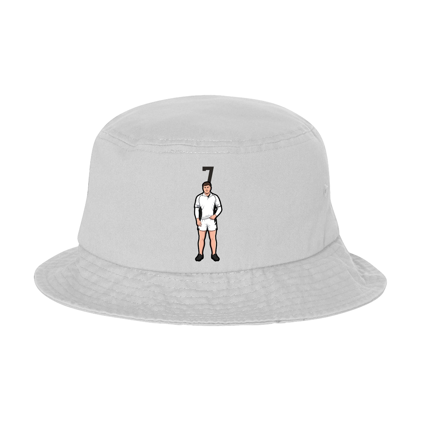 Bucket Cap — Number Top in White