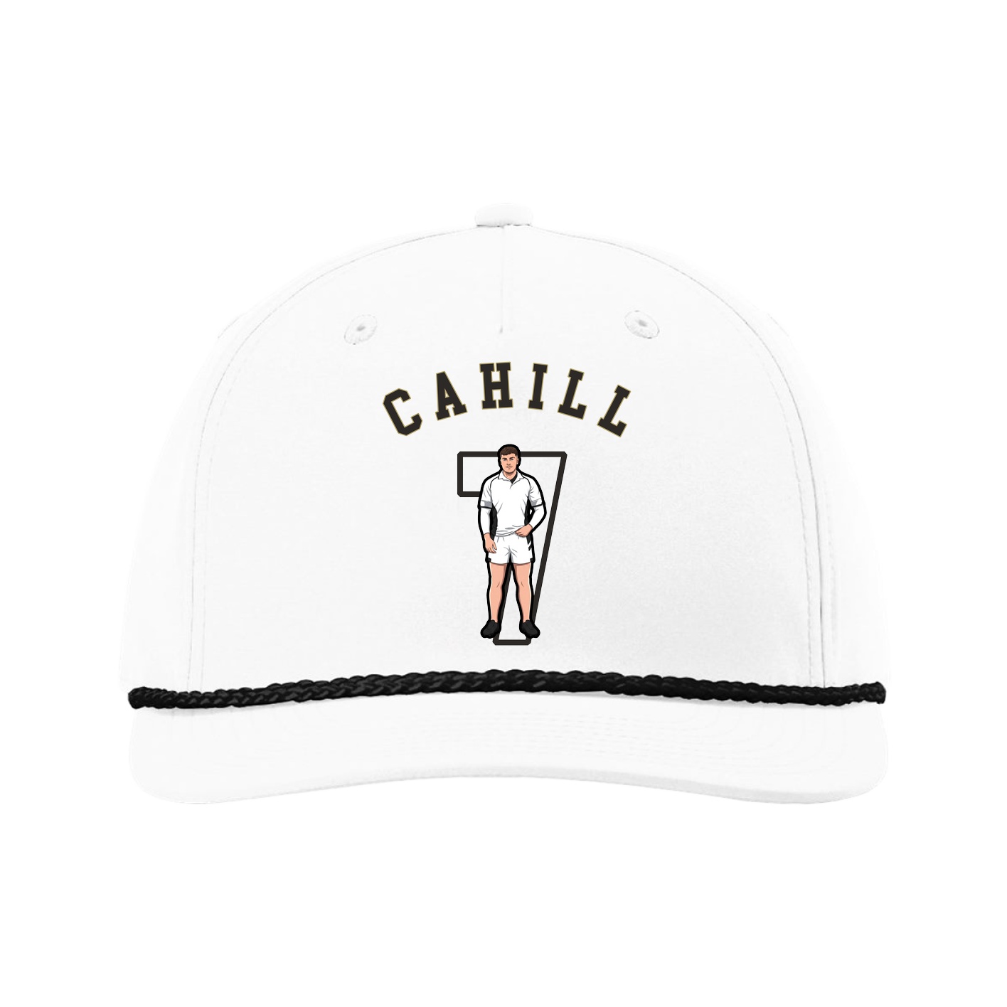 Five-Panel Classic Rope Cap — Shirsey Arch in White