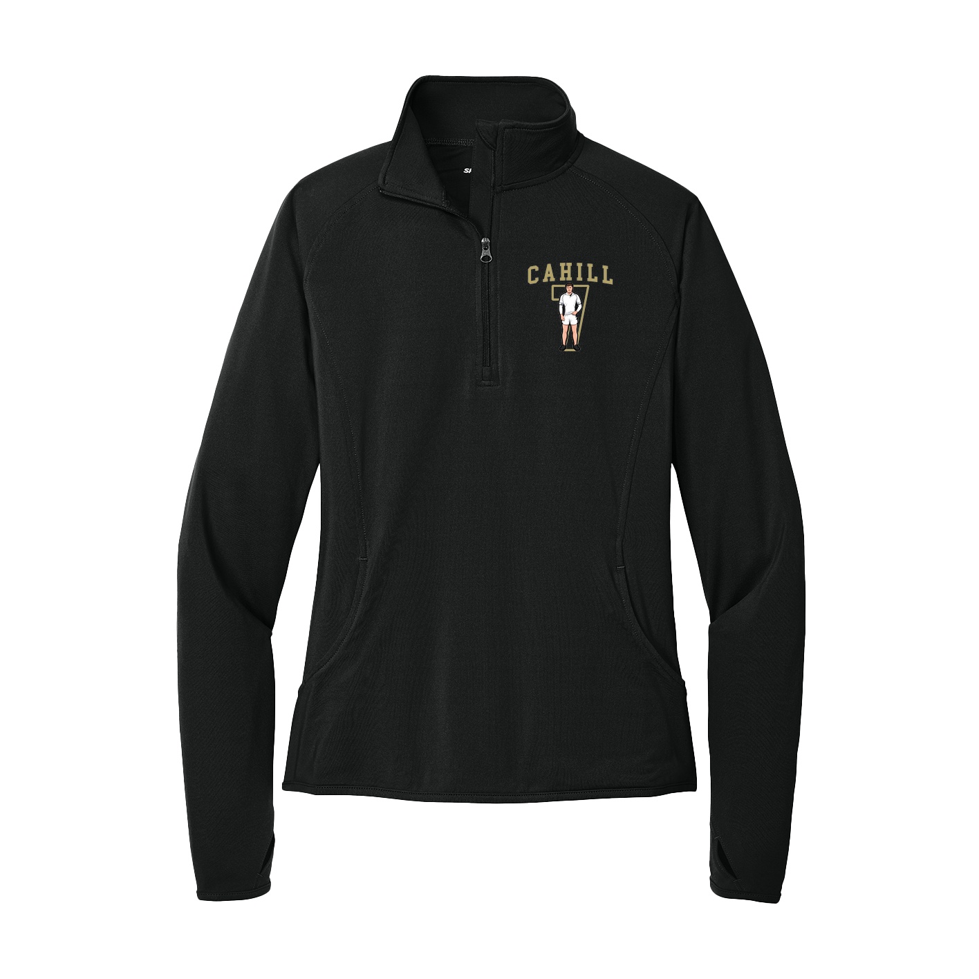 Women's Q-Zip Pullover — Shirsey in Black