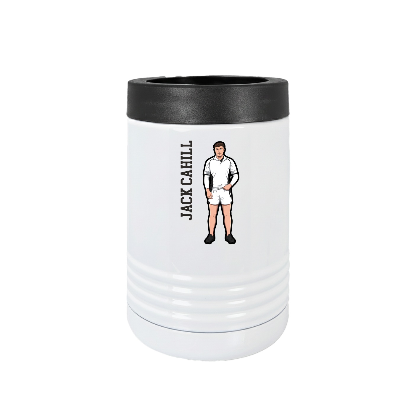 Beverage Holder — Name Vertical in White
