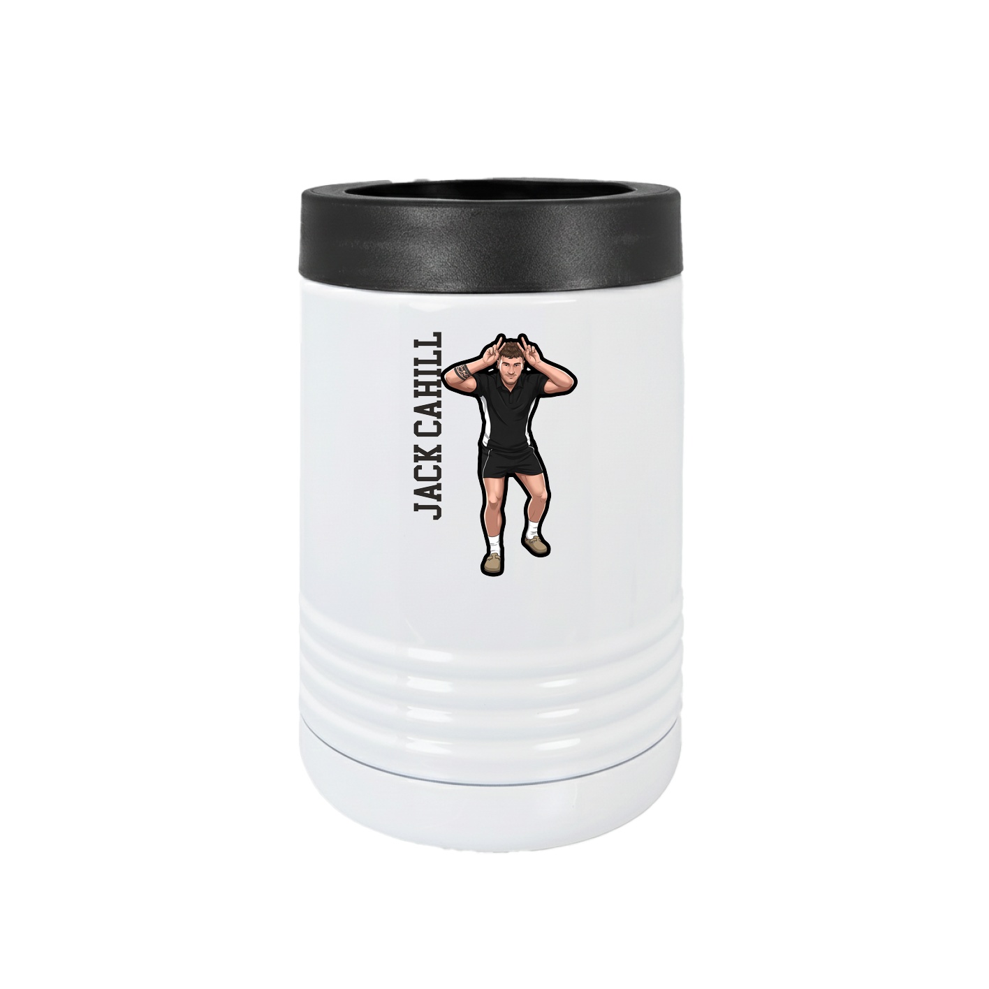 Beverage Holder — Name Vertical in White