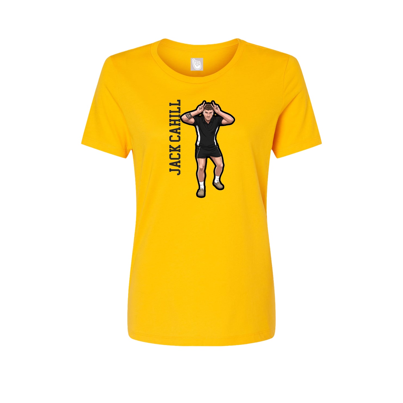 Womens Tee — Name Vertical in Gold