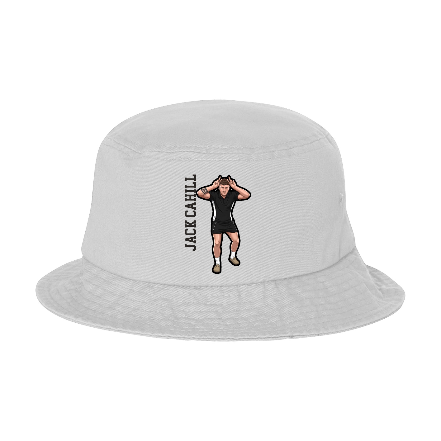 Bucket Cap — Name Vertical in White