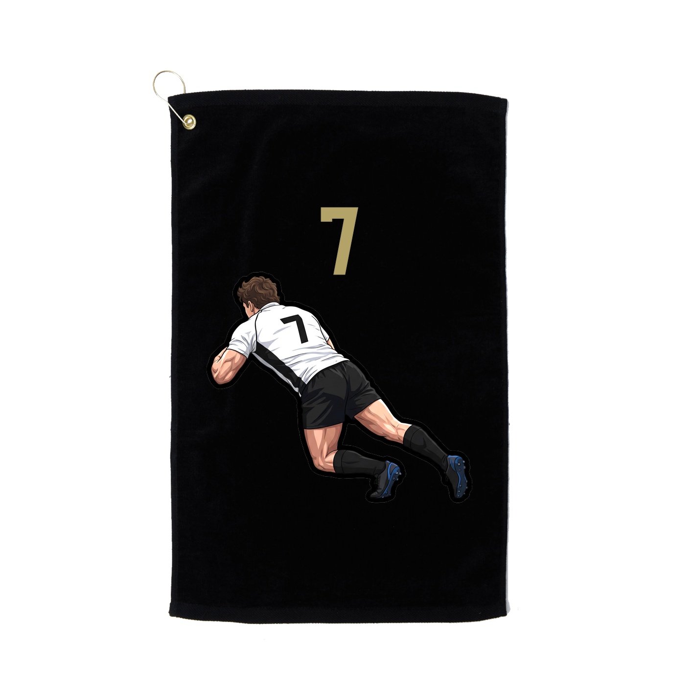 Golf Towel — Number Top in Black