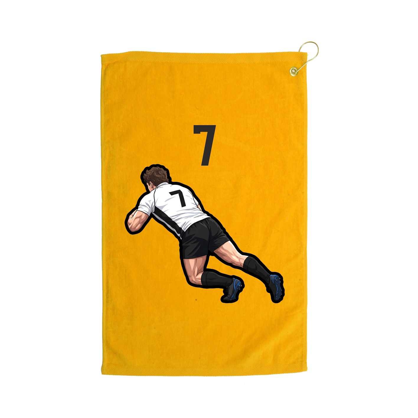 Golf Towel — Number Top in Gold