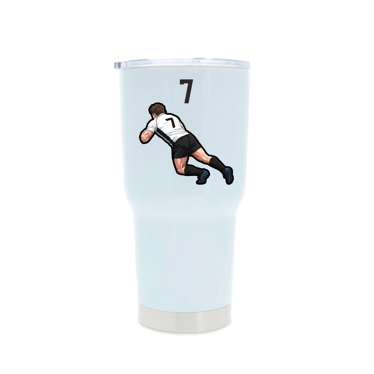 30oz Stainless Steel Tumbler — Number Top in White