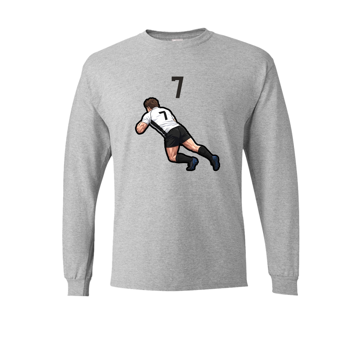 Long Sleeve Tee — Number Top in Grey