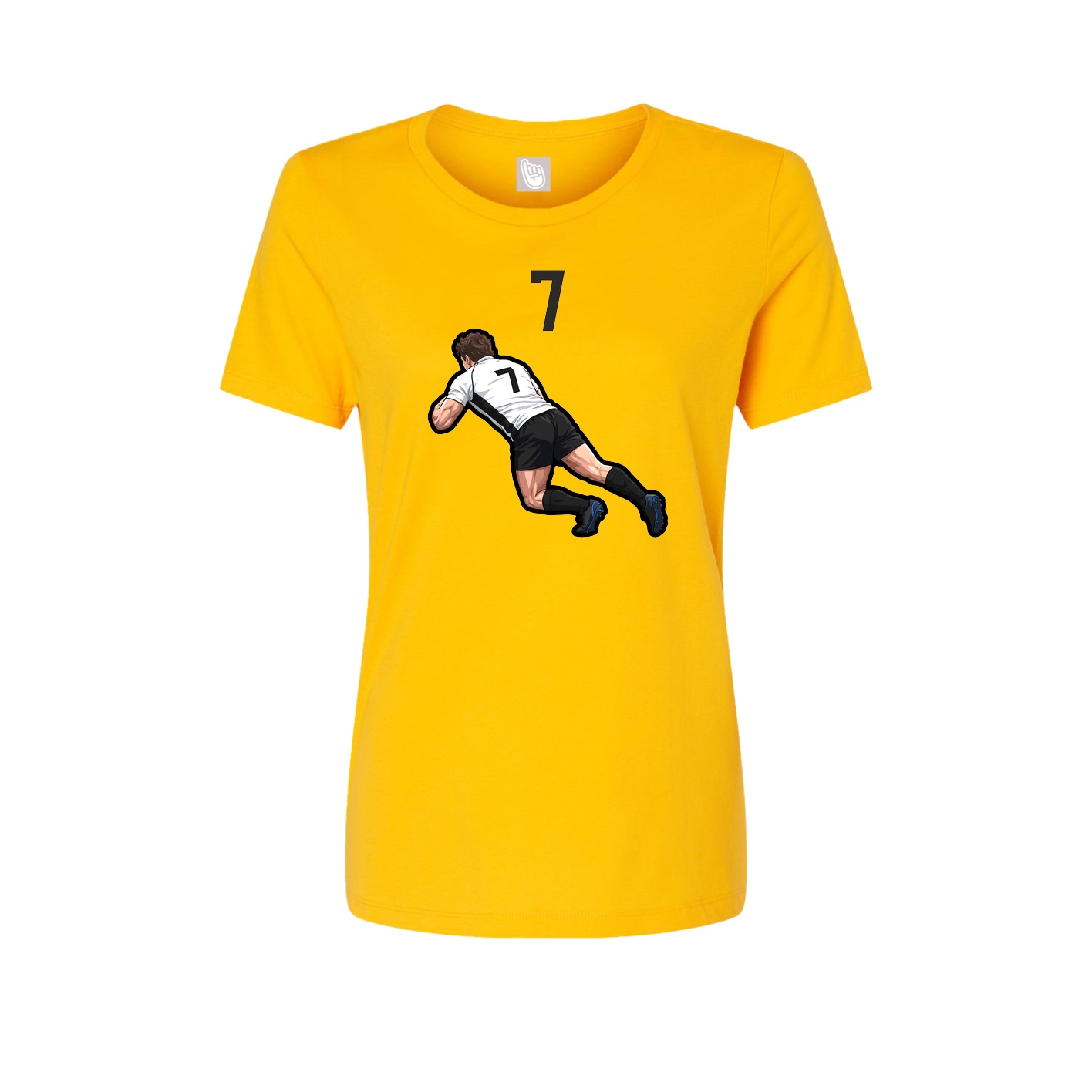 Womens Tee — Number Top in Gold