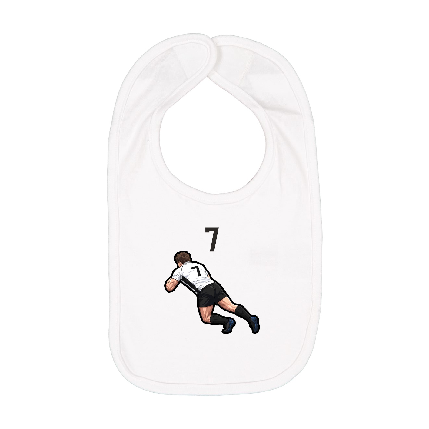 Infant Bib — Number Top in White