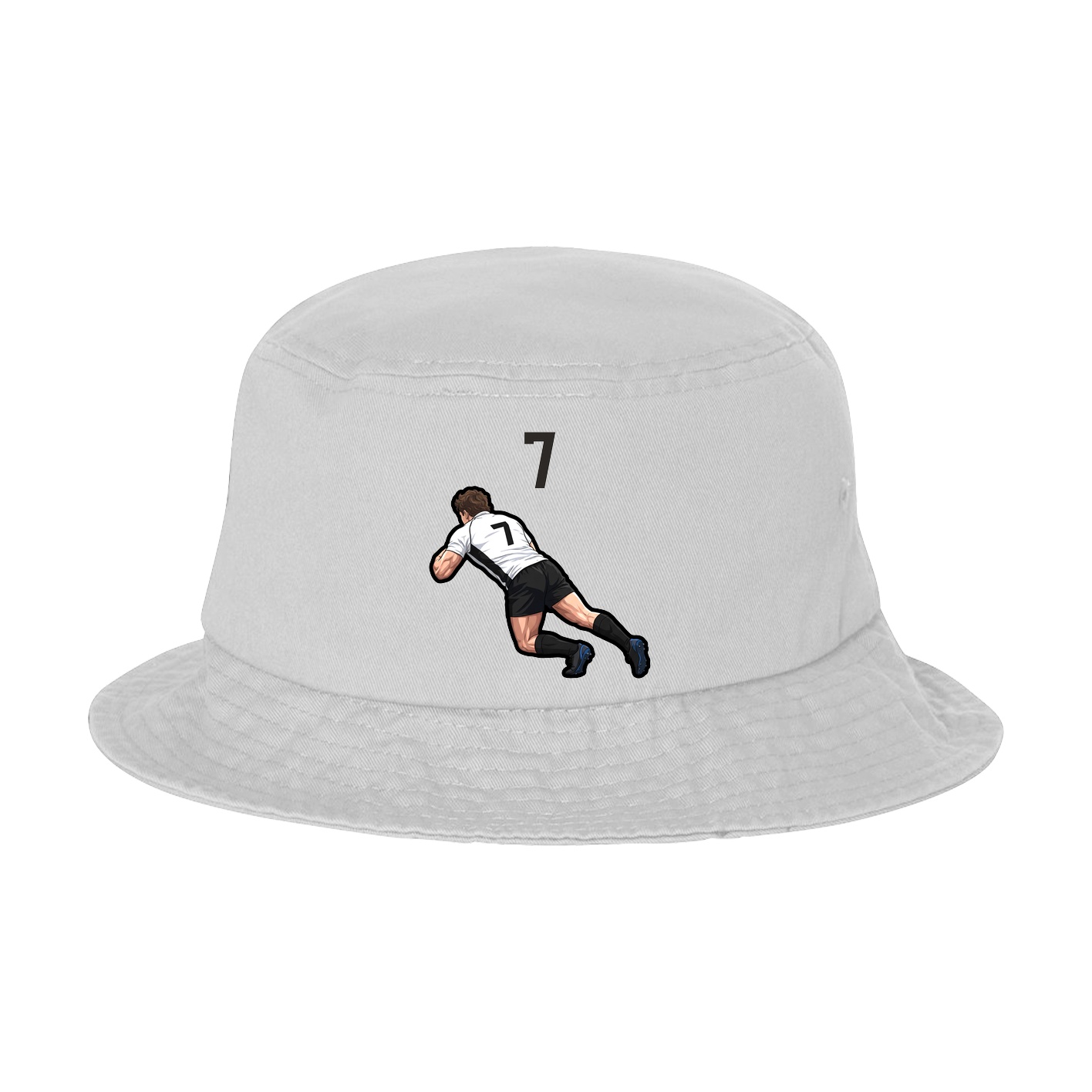 Bucket Cap — Number Top in White