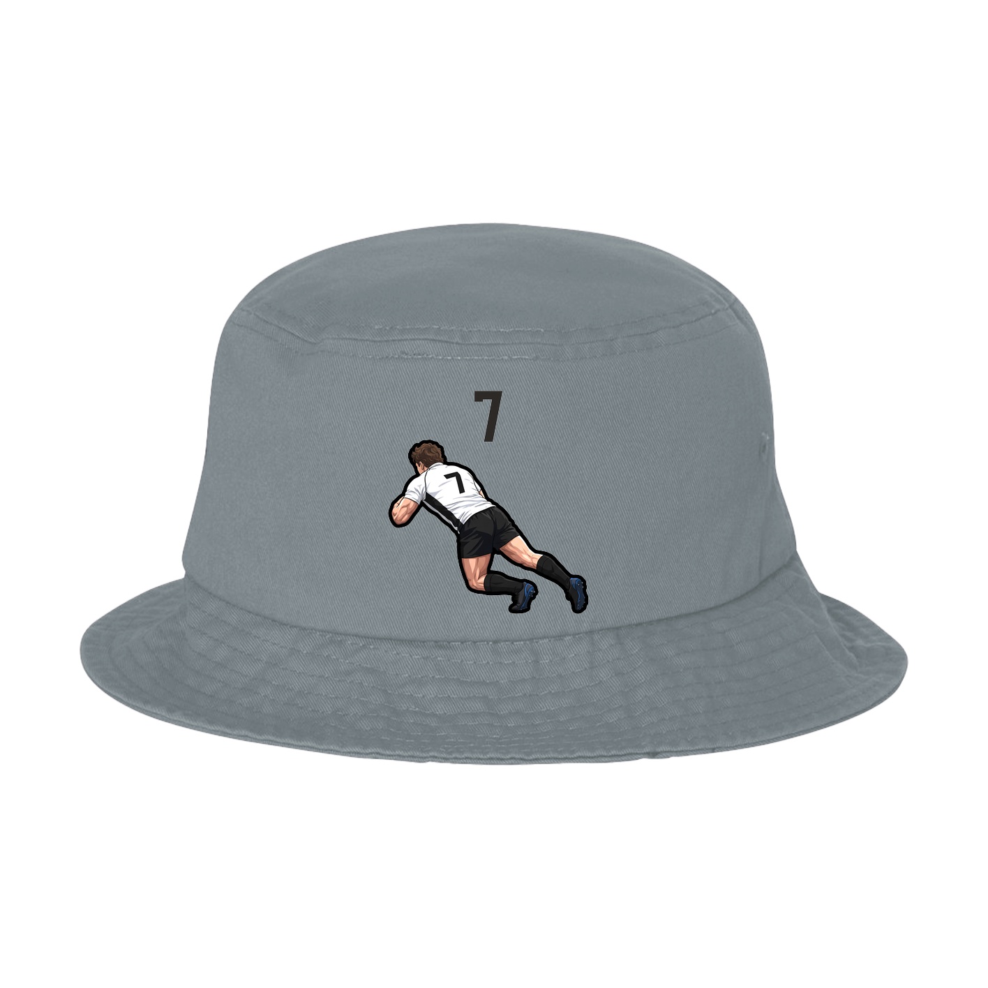 Bucket Cap — Number Top in Grey