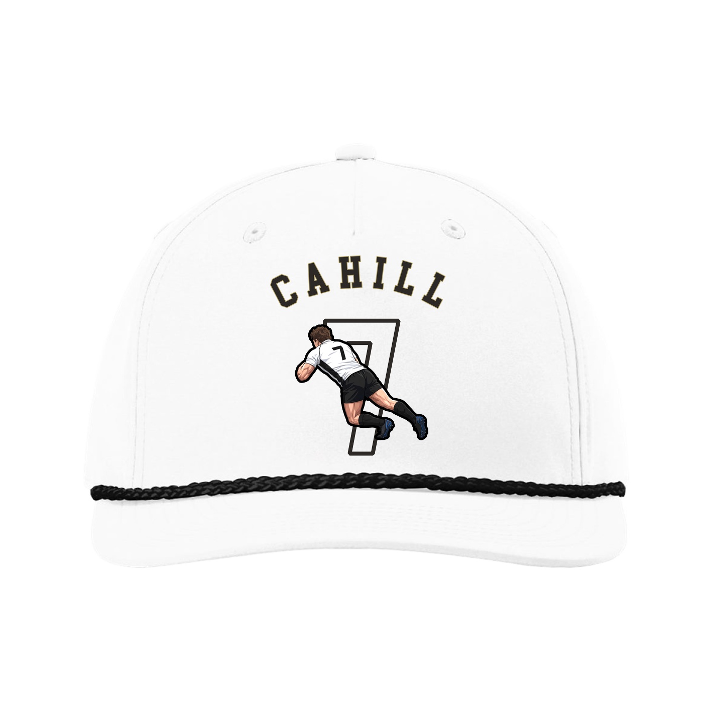 Five-Panel Classic Rope Cap — Shirsey Arch in White