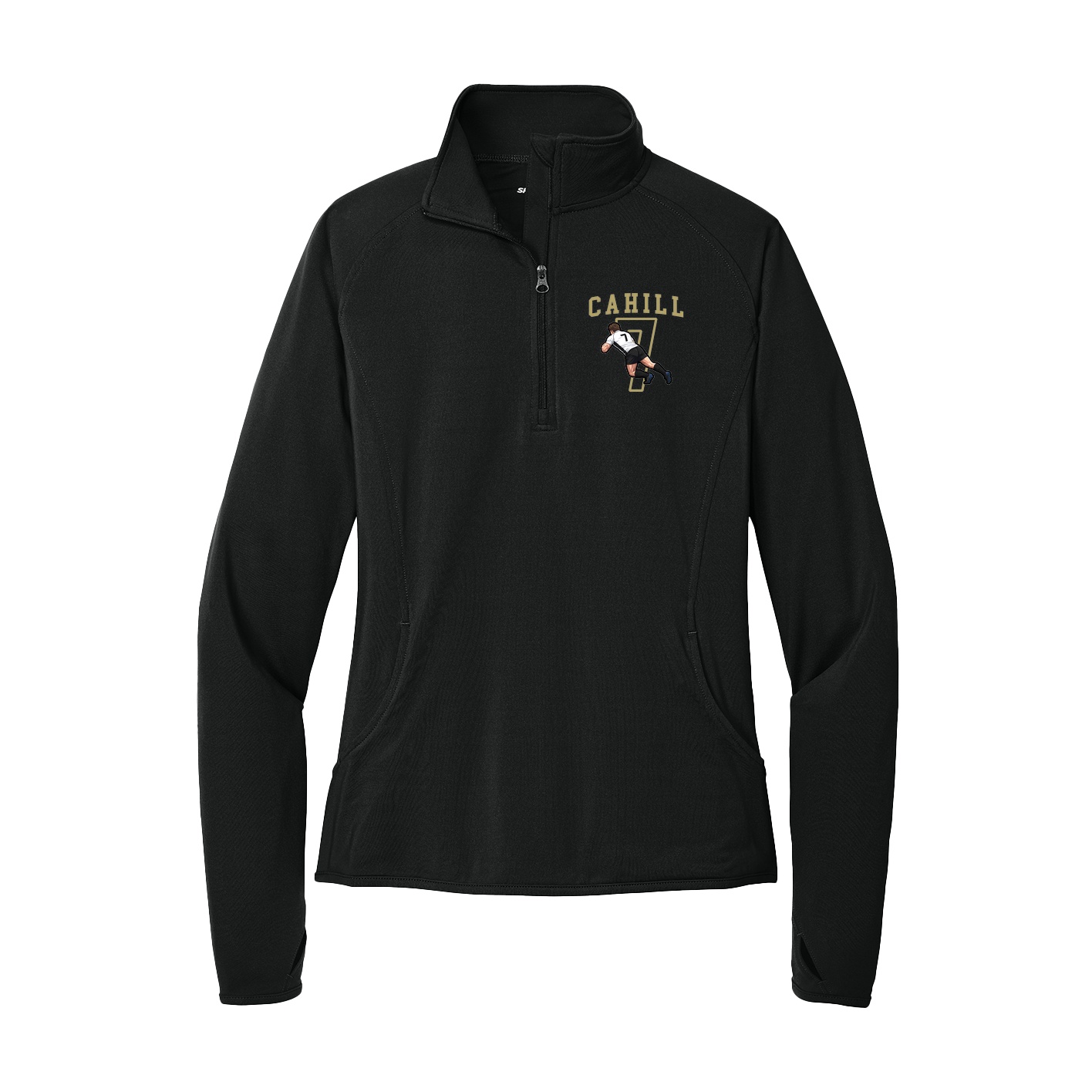 Women's Q-Zip Pullover — Shirsey in Black