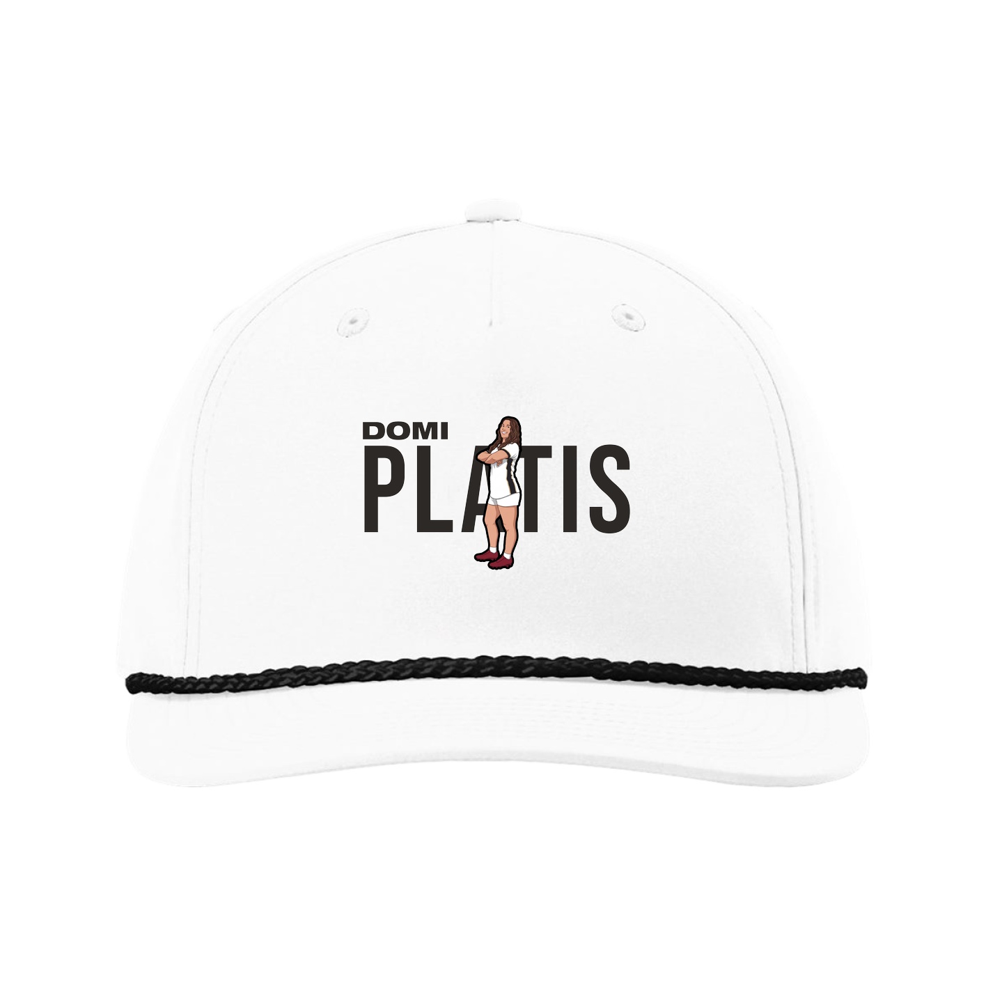 Five-Panel Classic Rope Cap — Player Name in White