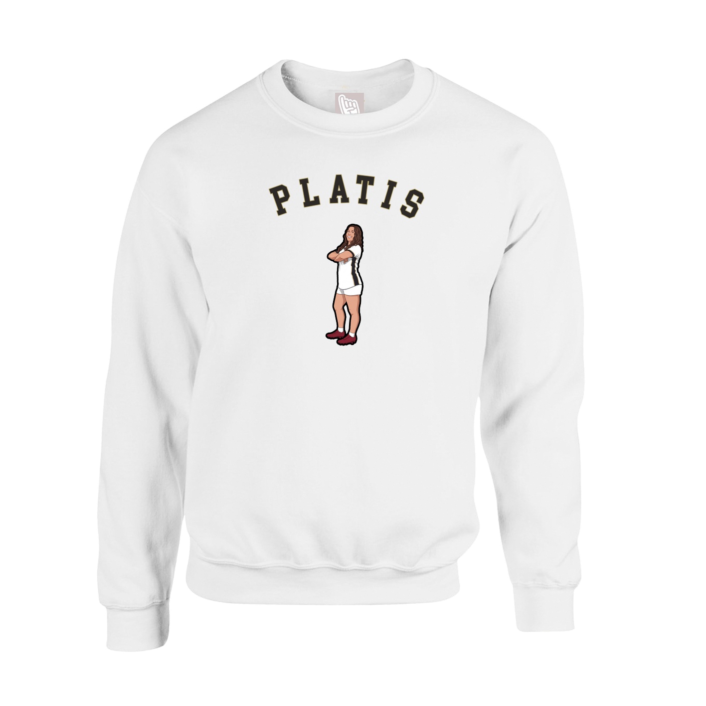 Fleece Crew — Shirsey Arch in White