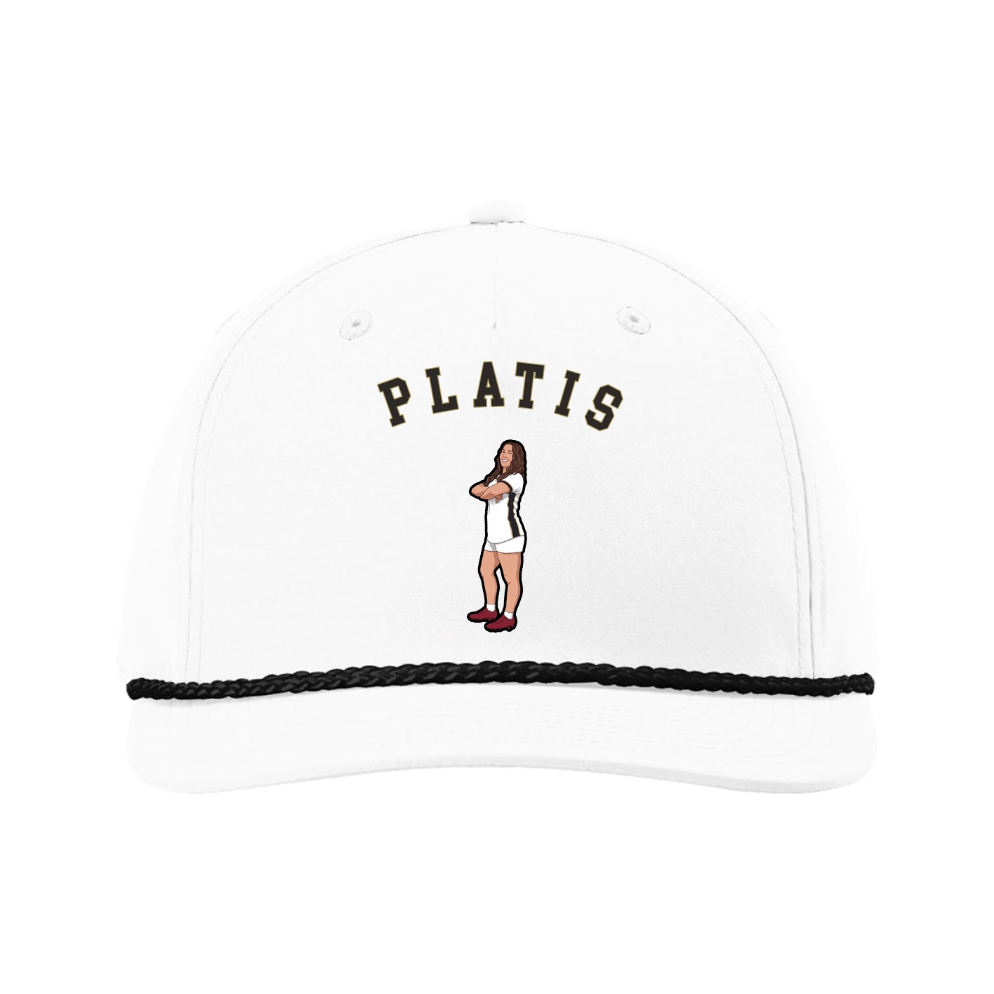 Five-Panel Classic Rope Cap — Shirsey Arch in White