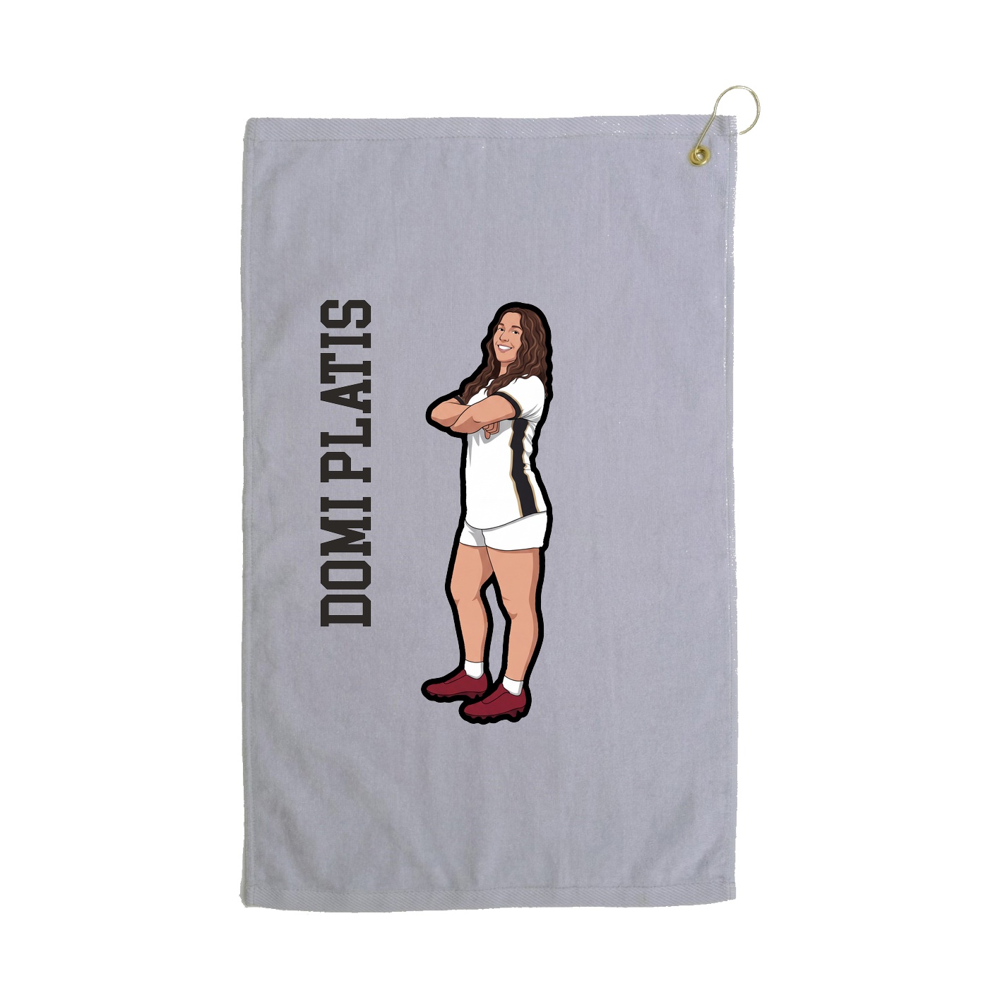 Golf Towel — Name Vertical in Grey