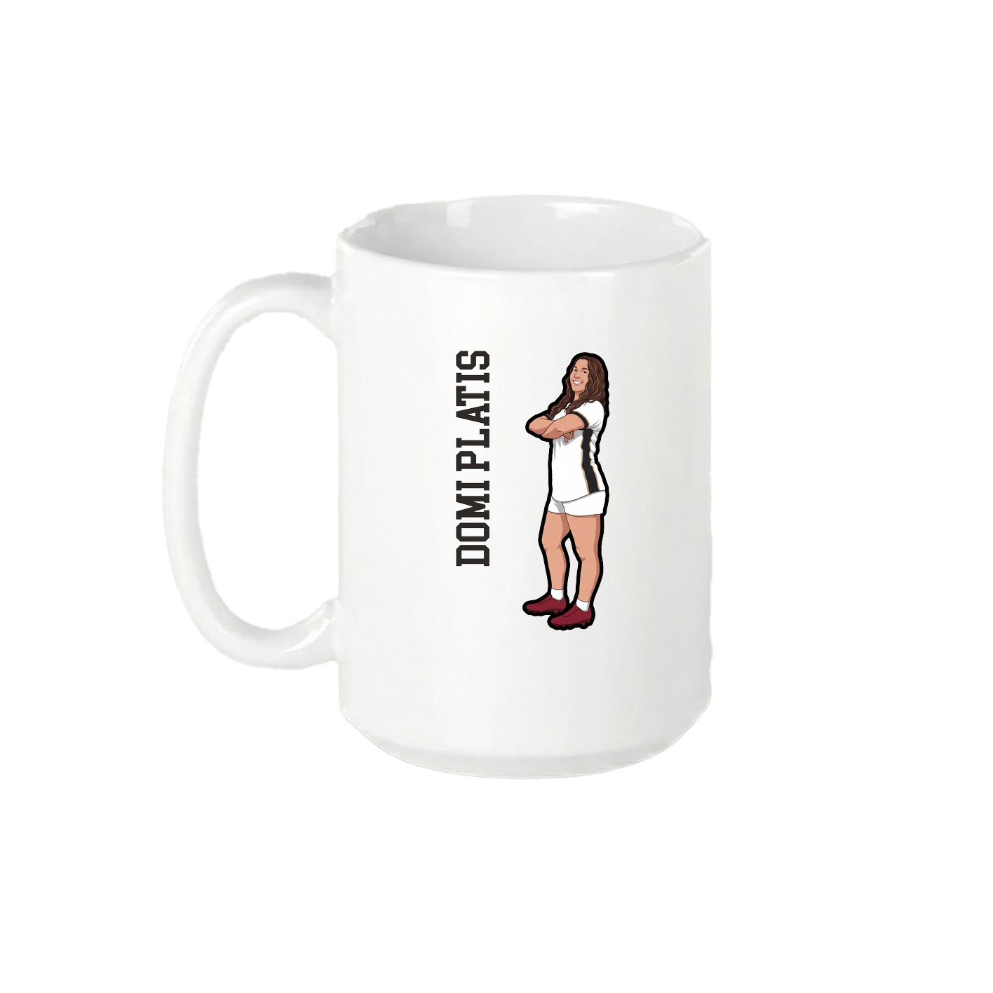 15oz Coffee Mug — Name Vertical in White