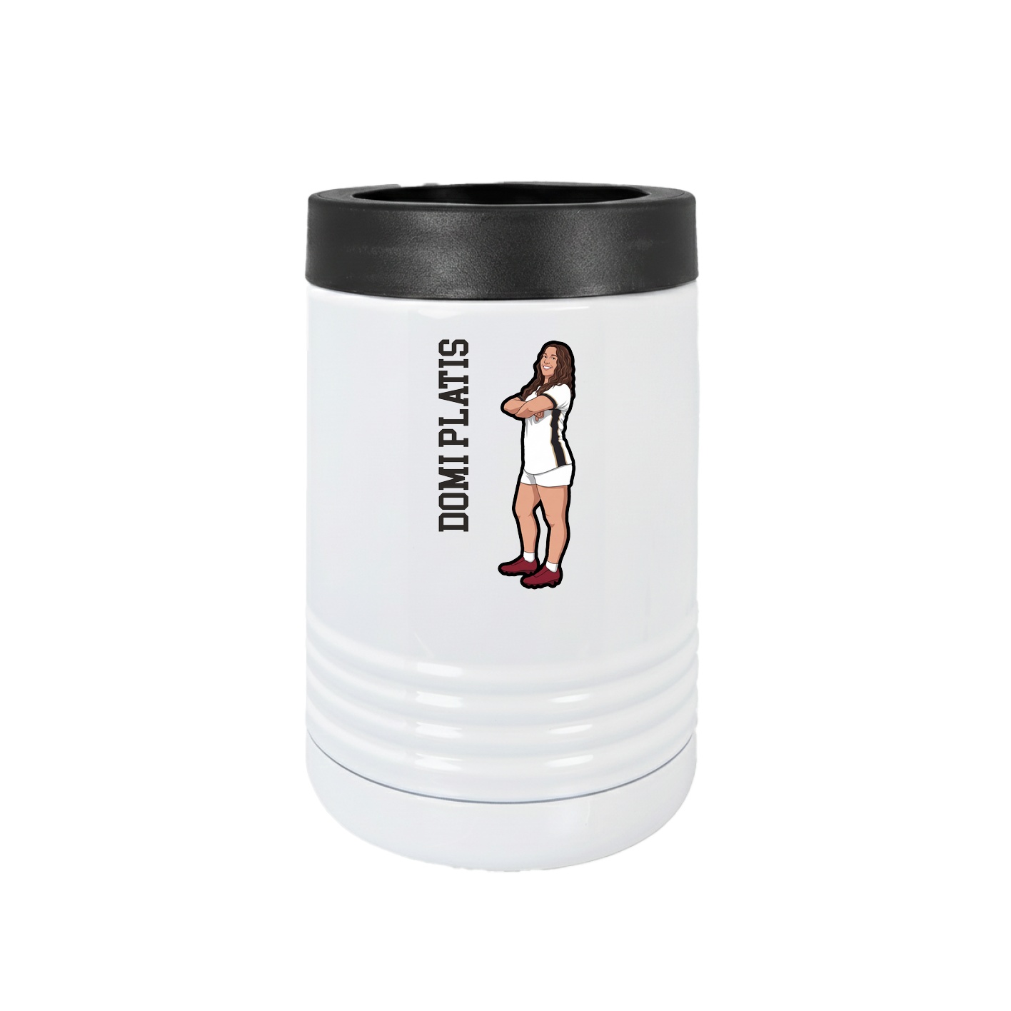 Beverage Holder — Name Vertical in White