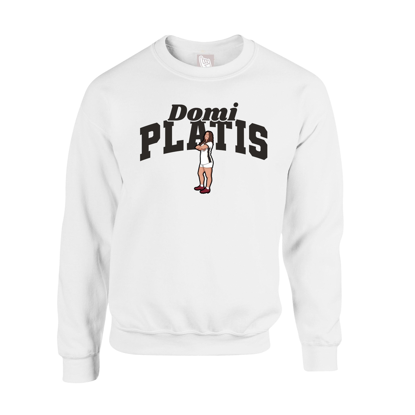 Fleece Crew — Signature Arch in White
