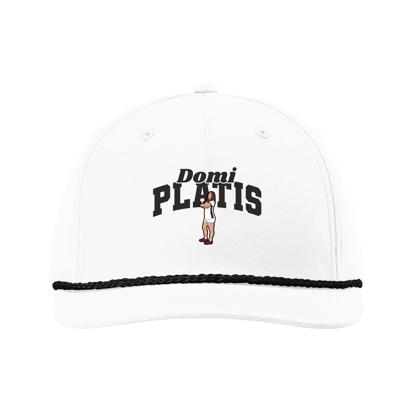 Five-Panel Classic Rope Cap — Signature Arch in White