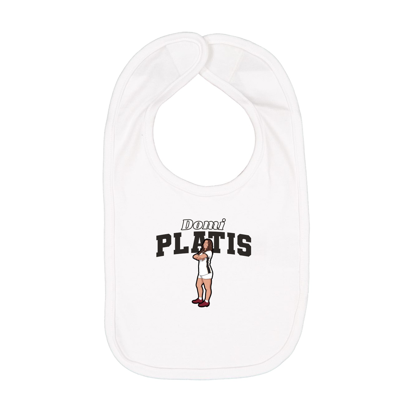 Infant Bib — Name Arch in White