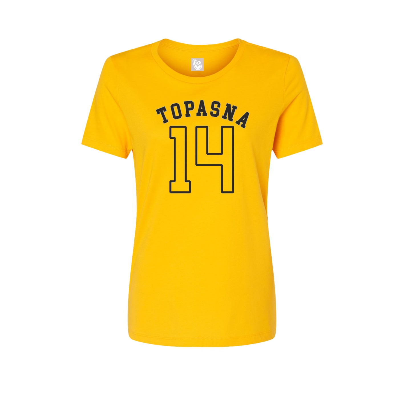 Fitted Women's Tee — Shirsey Arch in Gold