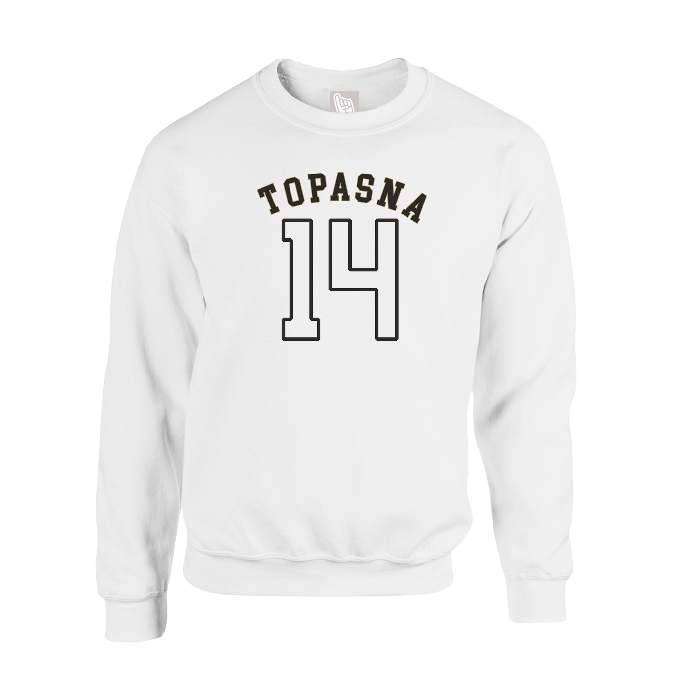 Fleece Crew — Shirsey Arch in White