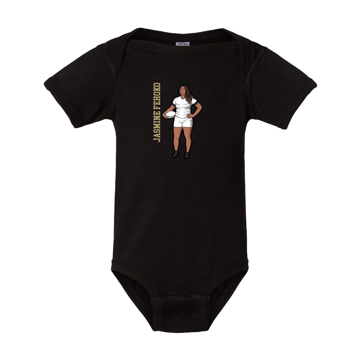 Baby Onesie — Name Vertical in Black