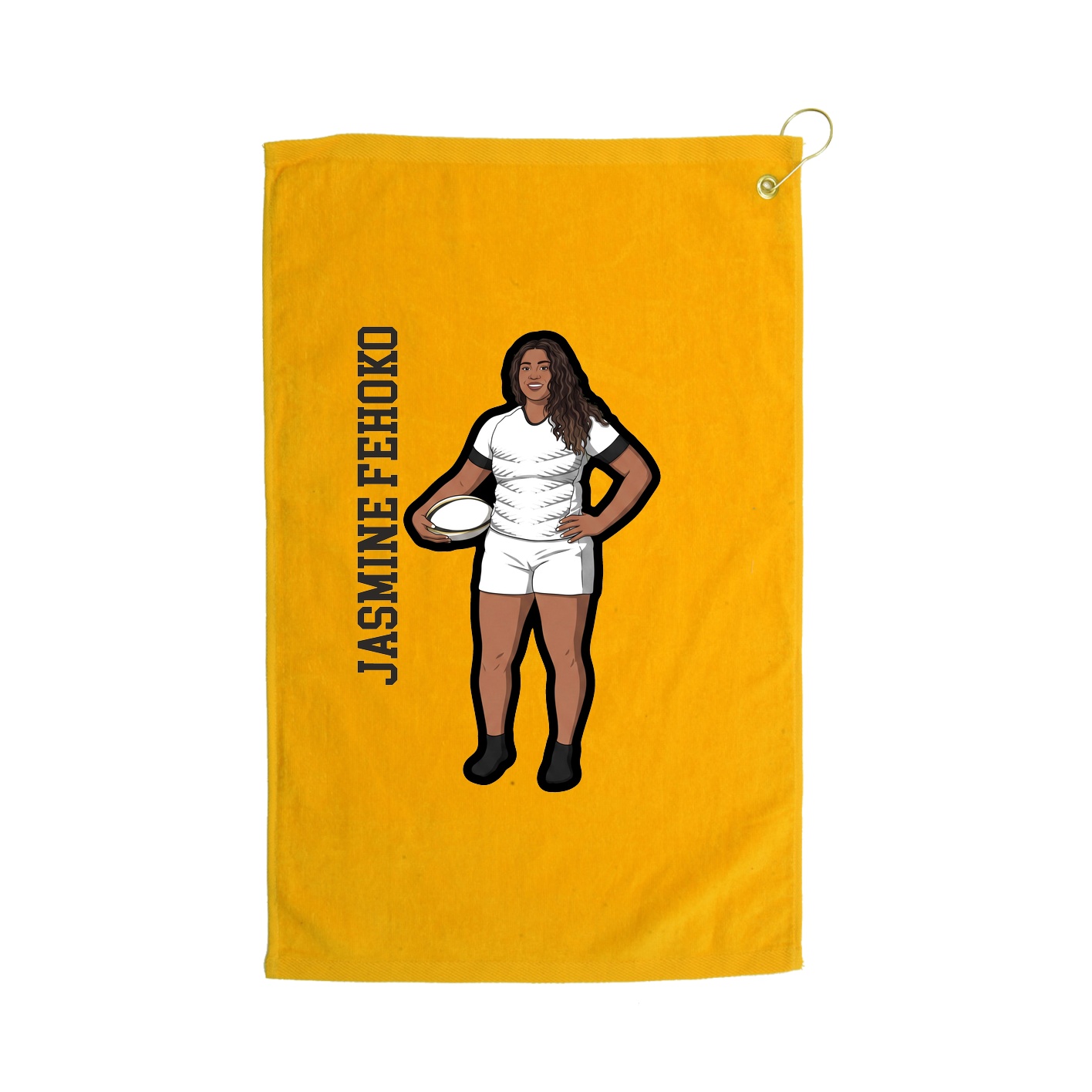 Golf Towel — Name Vertical in Gold