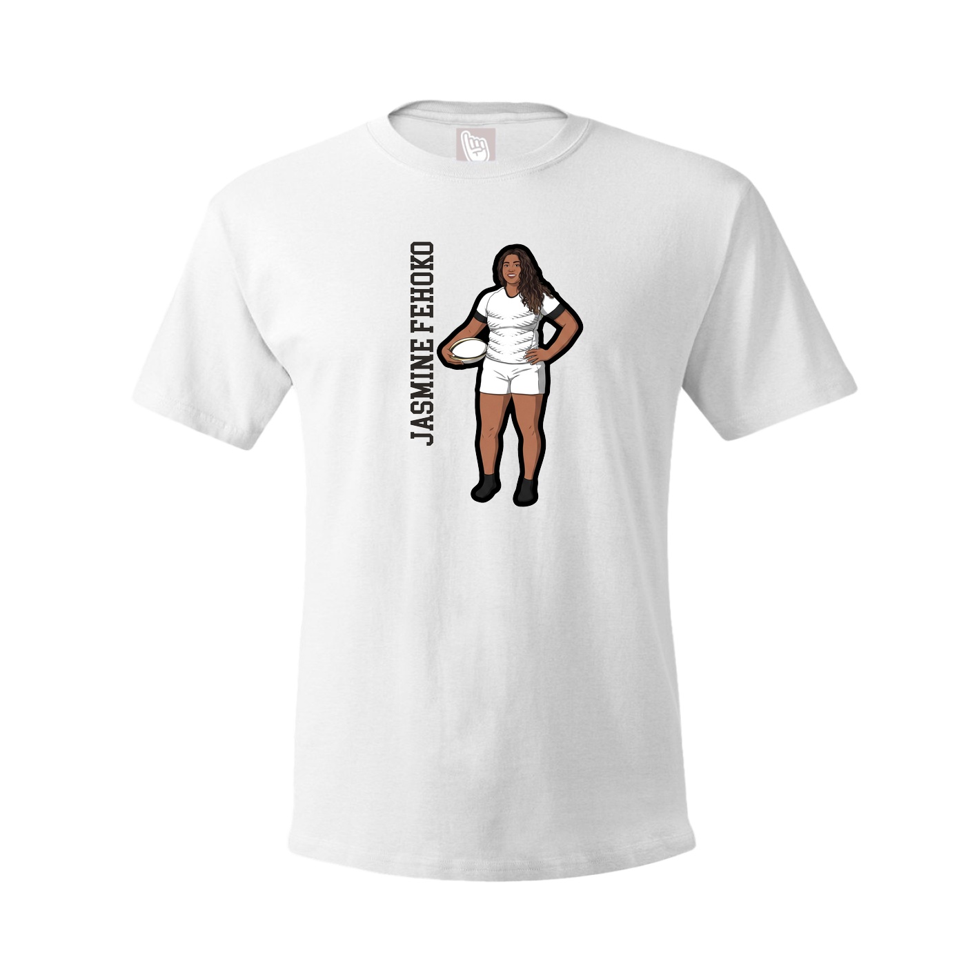 Youth Tee — Name Vertical in White