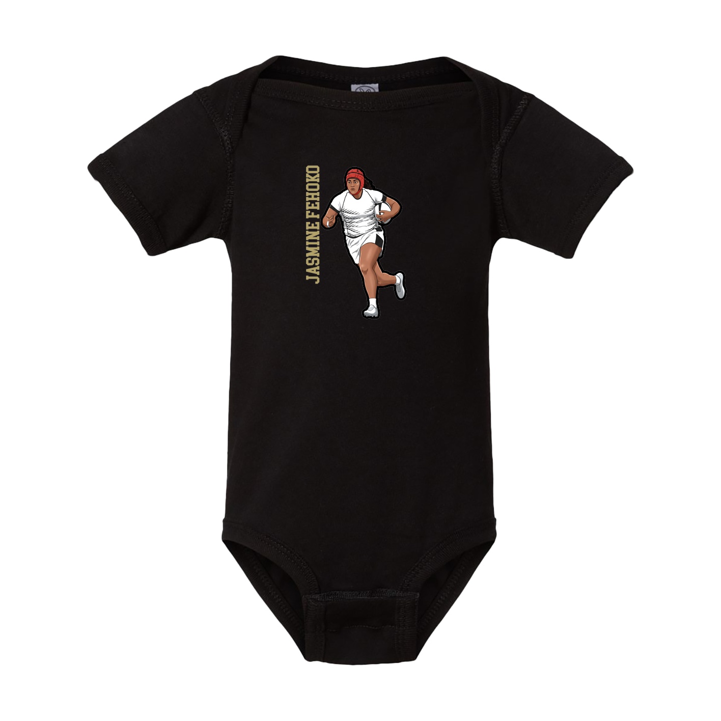 Baby Onesie — Name Vertical in Black