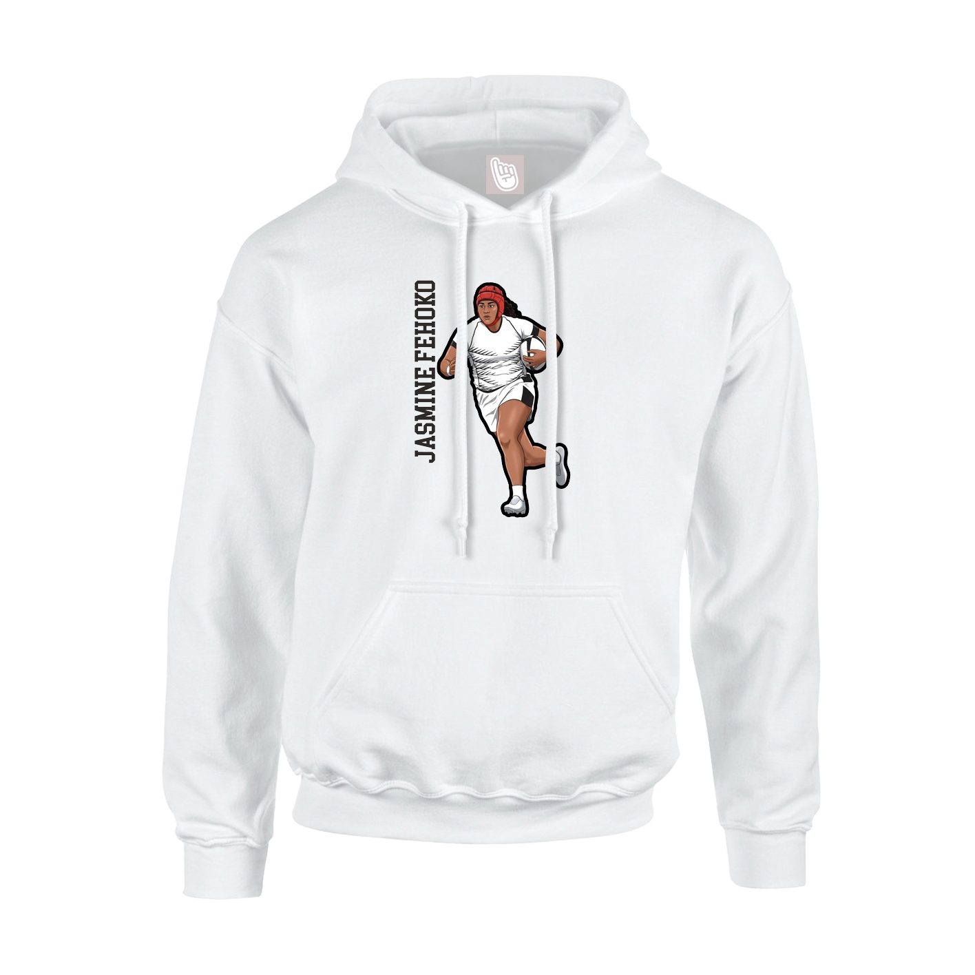 Hoodie — Name Vertical in White