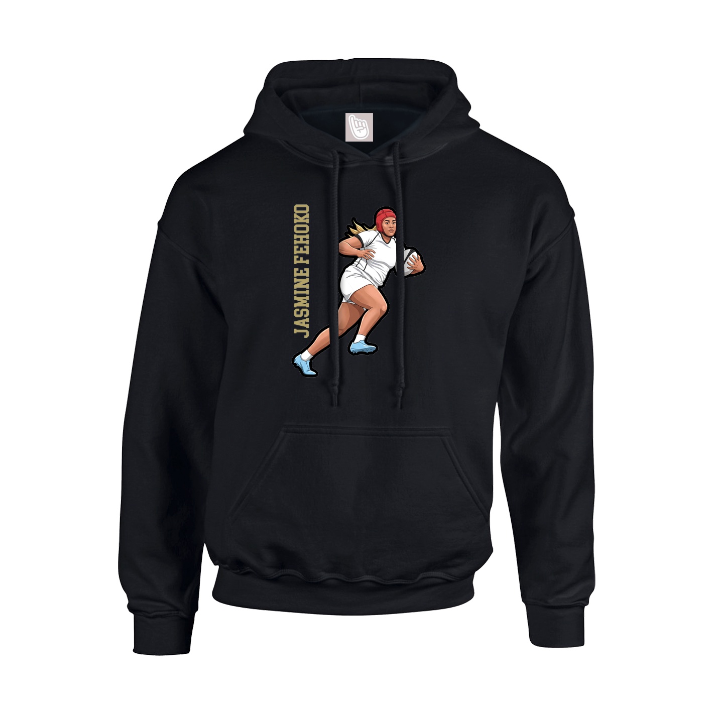 Hoodie — Name Vertical in Black