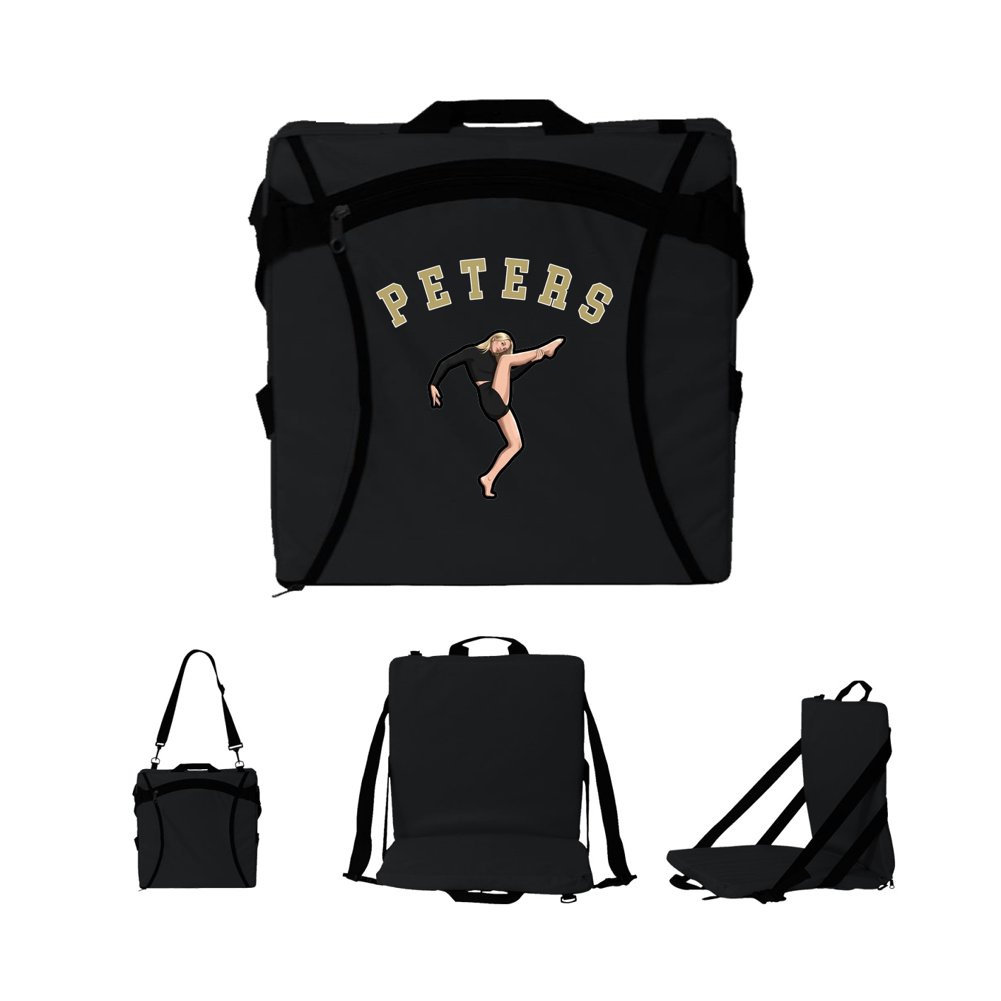 Folding Stadium Seat — Shirsey Arch in Black
