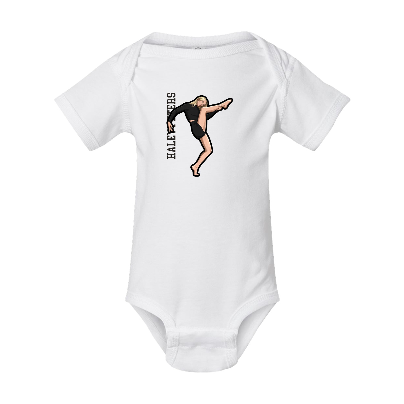 Baby Onesie — Name Vertical in White